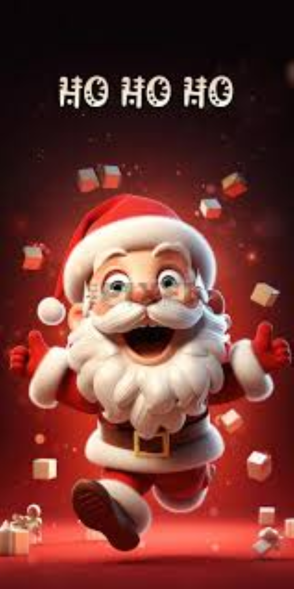 SANTA POSTER 3D TYPE GLITTERD 45CM